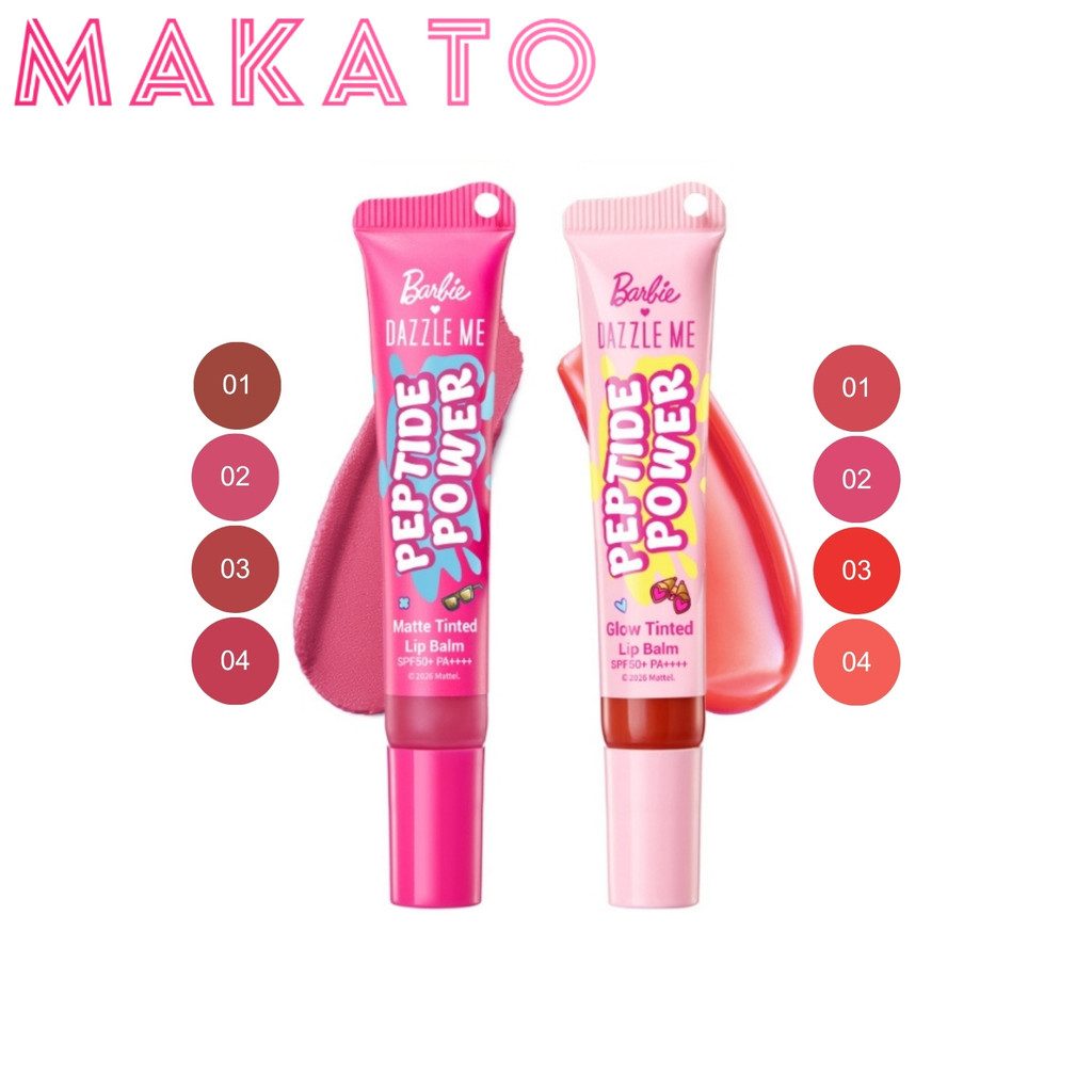 Barbie x DAZZLE ME Peptide Power Glow & Matte Tinted Lip Balm ลิปบาล์ม โกลว์ แมท ใช้ได้ทุกวัน SPF50+