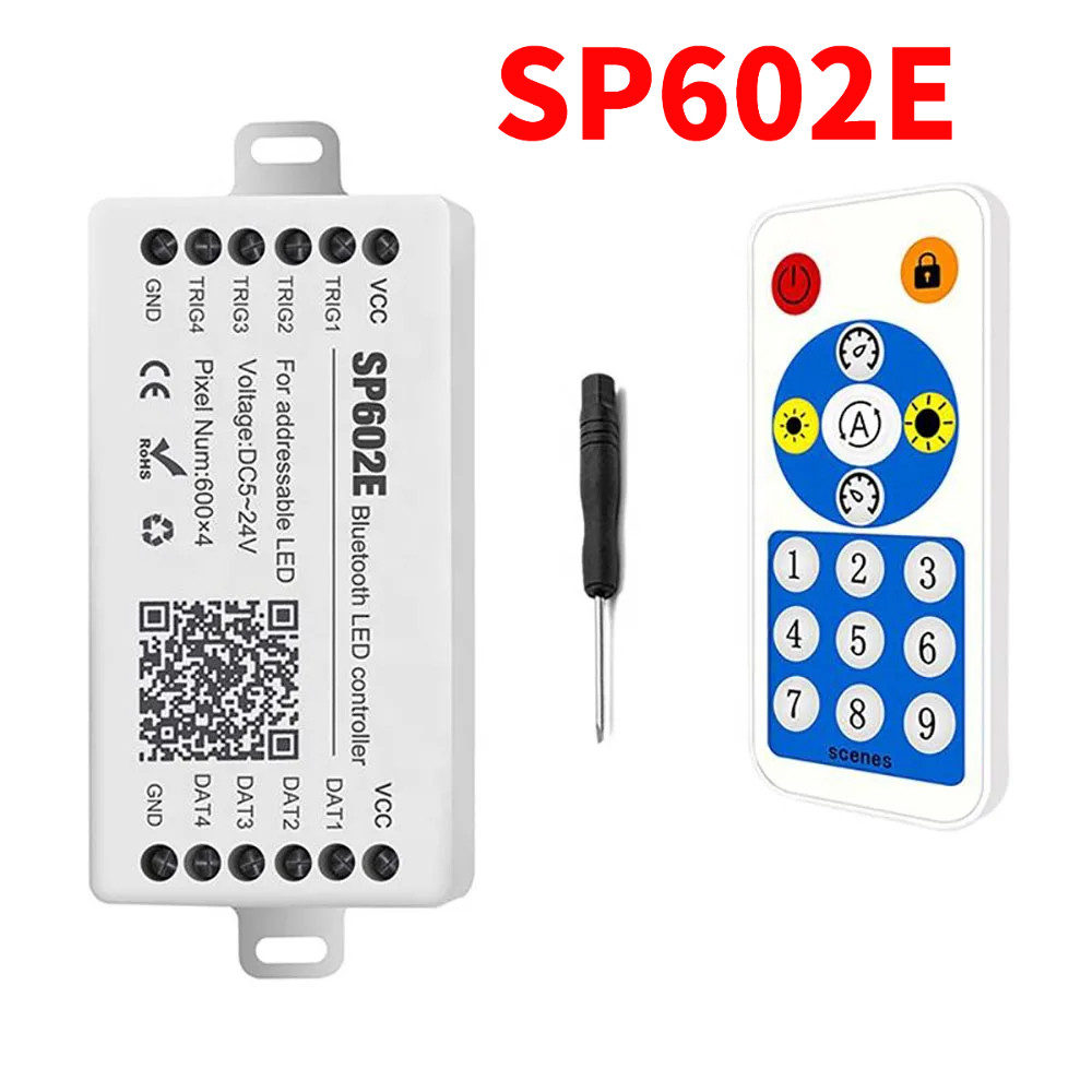 WS2812B WS2811 WS2813 WS2815 1903 SP602E บลูทูธคอนโทรลเลอร์ 4 สัญญาณเอาต์พุตสําหรับโมดูล LED Pixel S