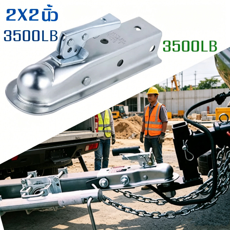 เทเลอร์หัวครอบบอลคอปเปอร์ 2x2นิ้ว อะไหล่ลากยานพาหนะ รองรับ3500LBS