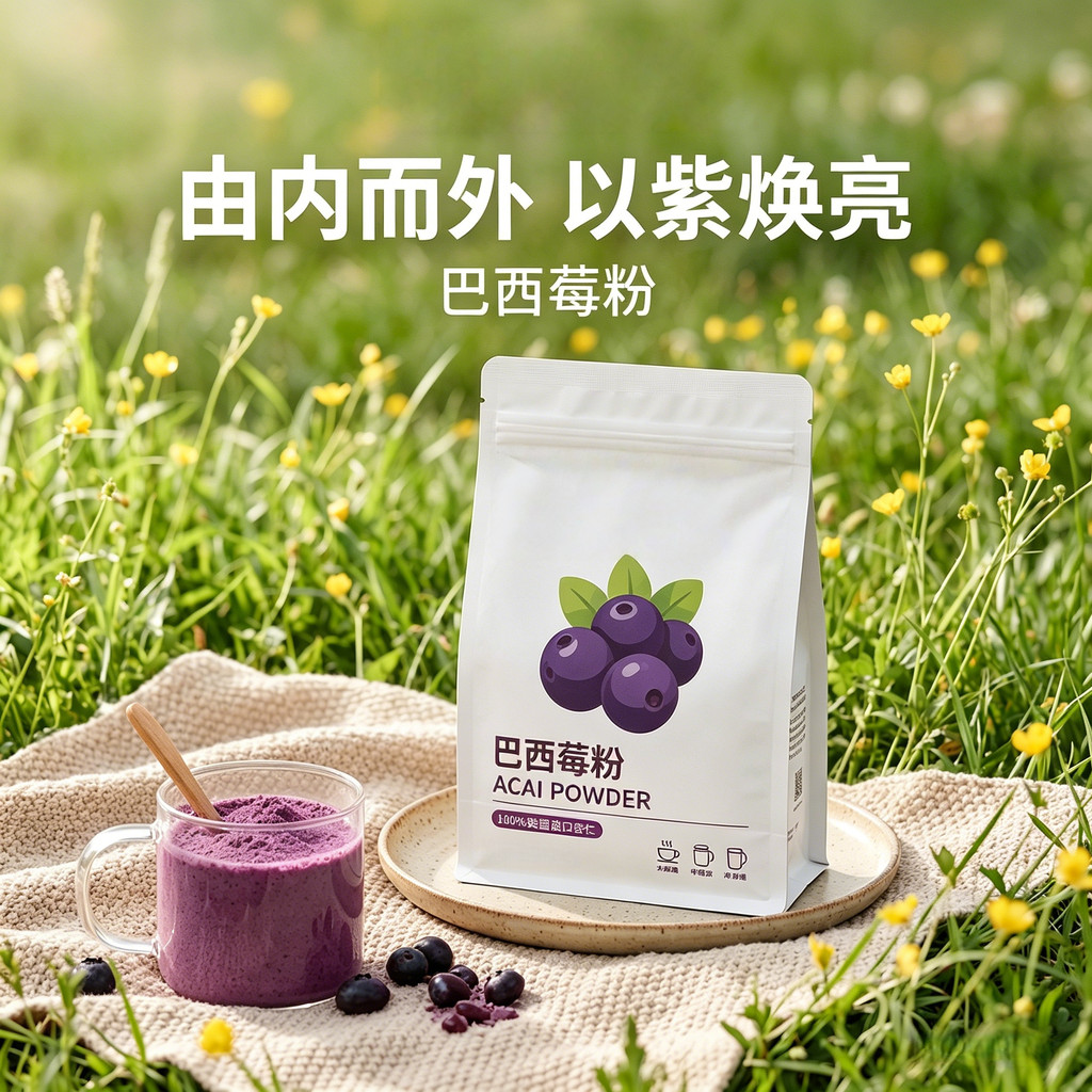 Acai Berry Powder Official Flagship Store ผง Acai Berry บริสุทธิ์ สารต้านอนุมูลอิสระ ประกอบด้วย ผงไฟ