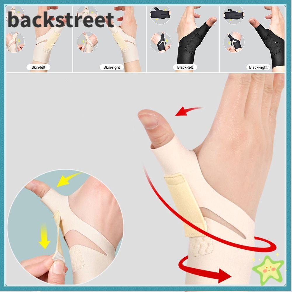 BACKSTAGEREETDV Tendon Sheath Guard, อุปกรณ์กีฬาสีดําผิว Thumb Support Brace,บรรเทาอาการปวดยืดหยุ่นปรับสายรัดข้อมือข้ออักเสบ