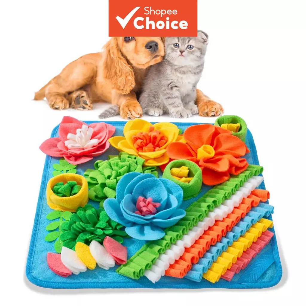 Pet Slow Feeder Mat Snuffle Mat สําหรับสุนัขแมวค่อยเล่นการฝึกอบรมของเล่น