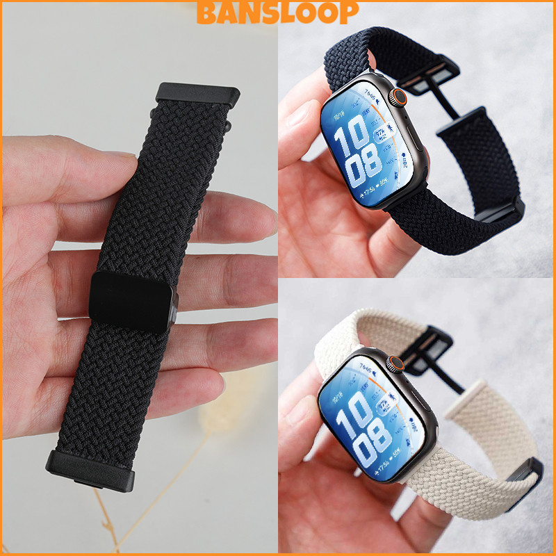 สายรัดไนลอนอ่อน for Huawei Watch Fit 5 4 3 / 5 Pro / 4 Pro สายรัดข้อมือแม่เหล็กถักหายใจปรับได้อุปกรณ์เสริม