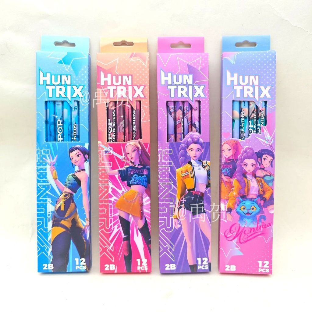 [เครื่องเขียนการ์ตูน] K-POP Witch Hunter Group 2B Pencil 12 ชิ้นชุดมูลค่าสูง ins Lumi Zoemi 2025