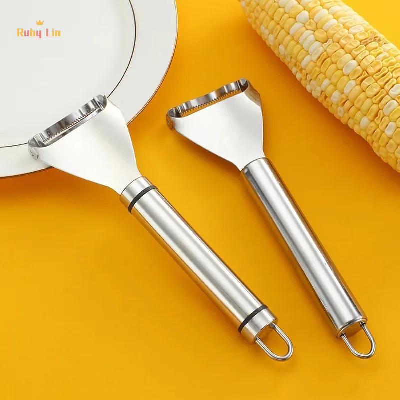 Ruby Lin Kitchen Corn Sheller สแตนเลสกบข้าวโพดในครัวเรือนเปลือกข้าวโพดคู่มือข้าวโพด Thresher Roe Dee