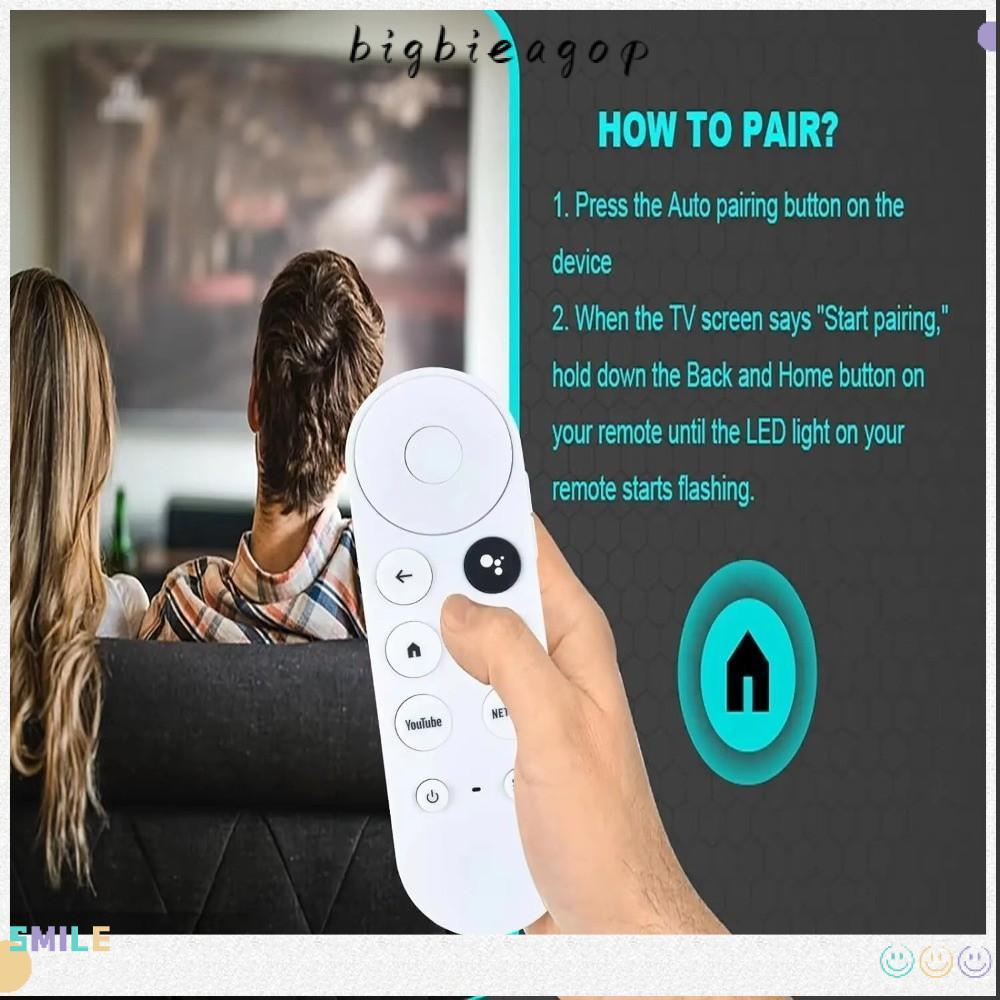 BIGBIEGOP สําหรับ Google Chromecast Remote, G9N9N HD เปลี่ยนรีโมทคอนโทรลด้วยเสียง, 4K ใช้งานร่วมกับเ