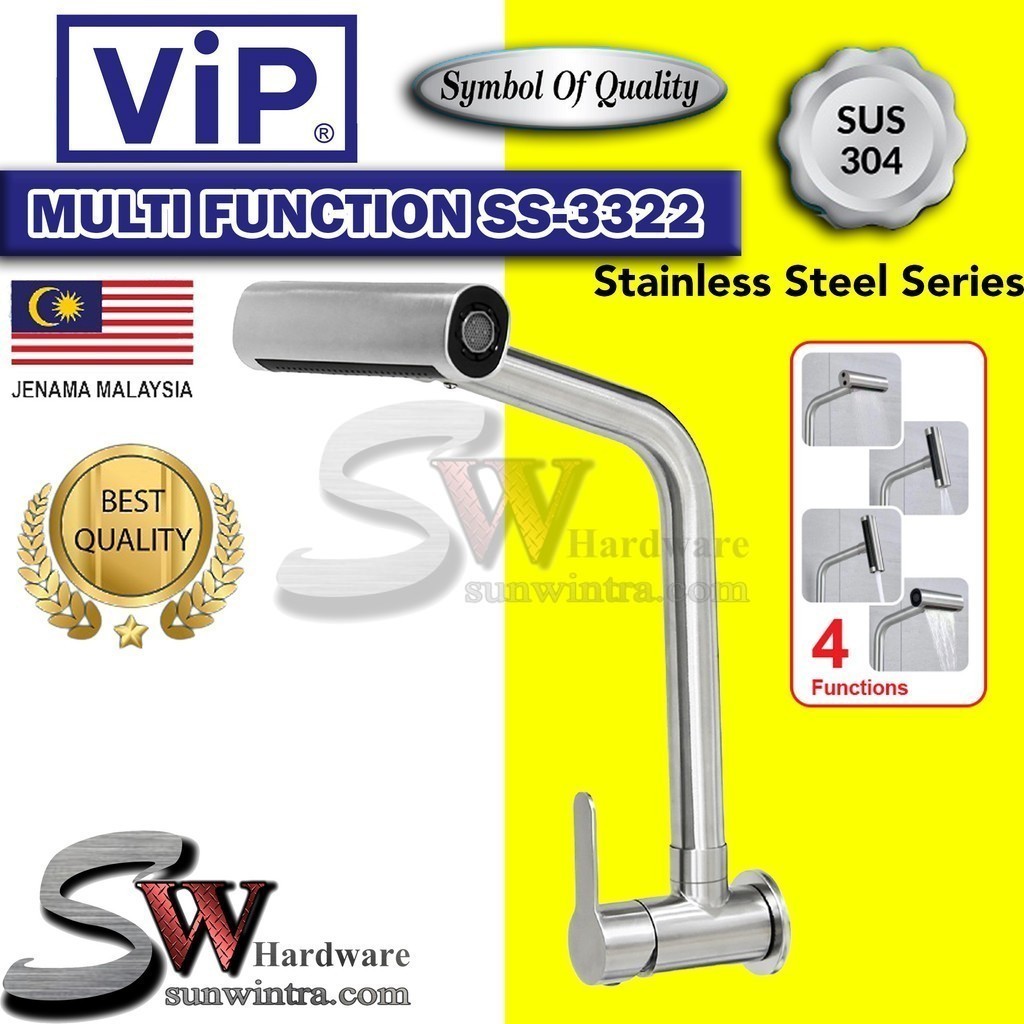 VIP SUS304 STAINLESS STEEL MULTI FUNCTION WALL SINK TAP SS-3322 SS3322 TAP SINKI FILTER TAP KITCHEN 