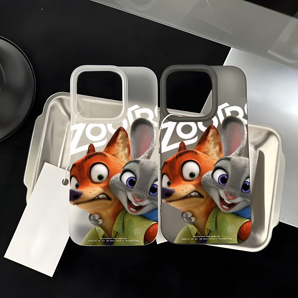 เคสไอโฟน13 การ์ตูนคู่รักจิ้งจอกและกระต่ายโปร่งใส For IPhone 13 11 17 16 14 12 15 Pro Max 7Plus 14 16 15 Plus X XR XS Max