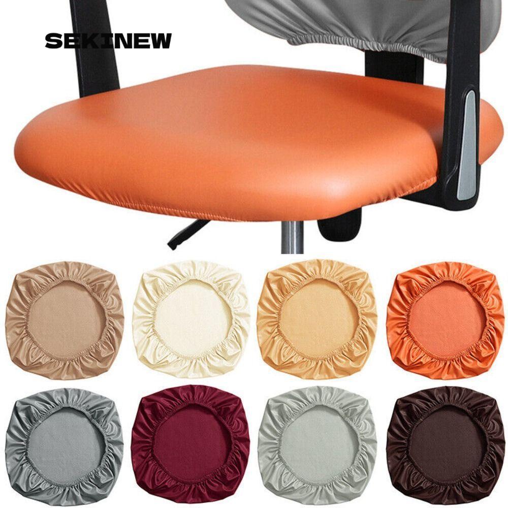 SEKINEW ผ้าคลุมเก้าอี้คอมพิวเตอร์ ผ้าคลุมเบาะเก้าอี้กันน้ําแบบยืดหยุ่น ผ้าคลุมเก้าอี้สํานักงานหนัง PU