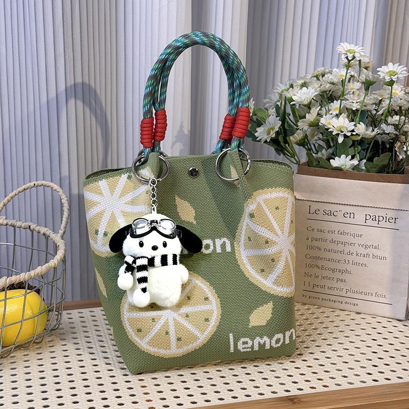 ซื้อกระเป๋าได้ของแถมคือจี้ฟรี! กระเป๋าถือถักนิตติ้ง แฟชั่นมาใหม่ แฟชั่นฤดูใบไม้ผลิ ดีไซน์เฉพาะ ทันสมัยสำหรับผู้หญิงลายเย - รูปที่ 6