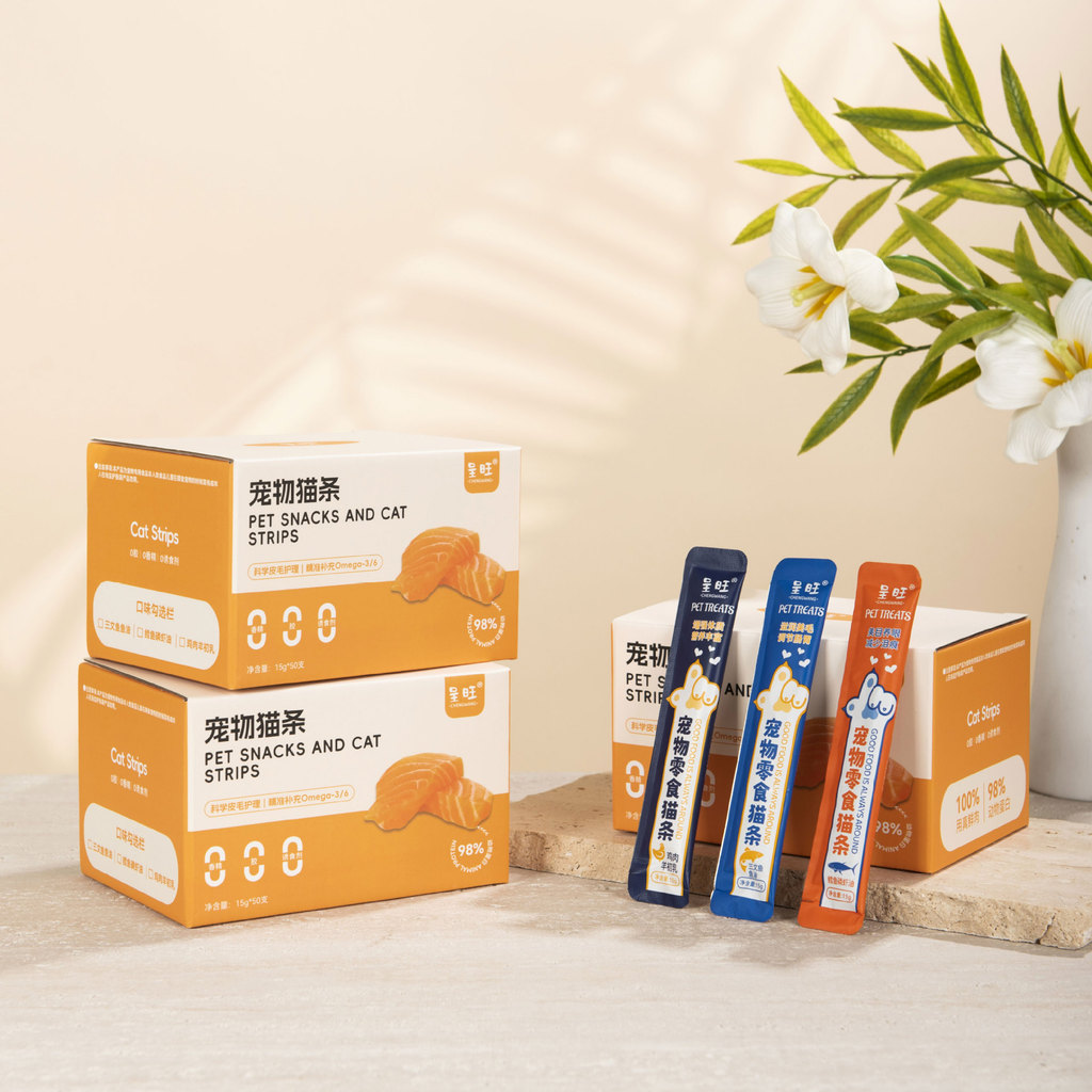 สัตว์เลี้ยงแมวผู้ใหญ่ลูกแมวลดน้ําตาแมวอาหารเปียกหนาไขมันเหงือกไก่สดปลาแซลมอนแมวแถบขนมขบเคี้ยว เอฟซีเ