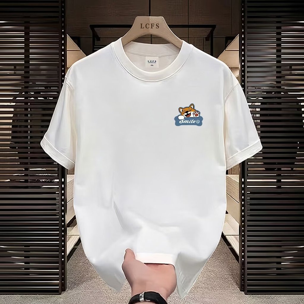 20262025เสื้อยืดแขนสั้นสไตล์ใหม่ผู้ชาย ins Street Wear ยุโรปอเมริกันสไตล์ฮิปฮอปรอบคอ Bottoming เสื้อ