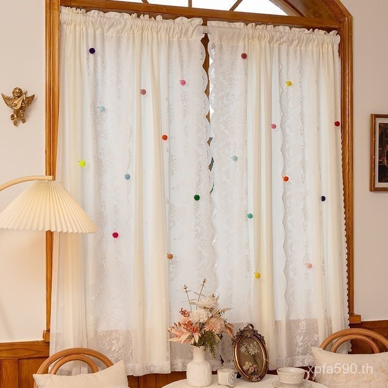 ตีนตุ๊กแก อ่าวหน้าต่างลูกไม้ห้องเด็กเจาะฟรีสาวผ้ากอซผ้าม่านสไตล์เจ้าหญิงสองชั้นผ้าม่านพระฝรั่งเศสผ้า
