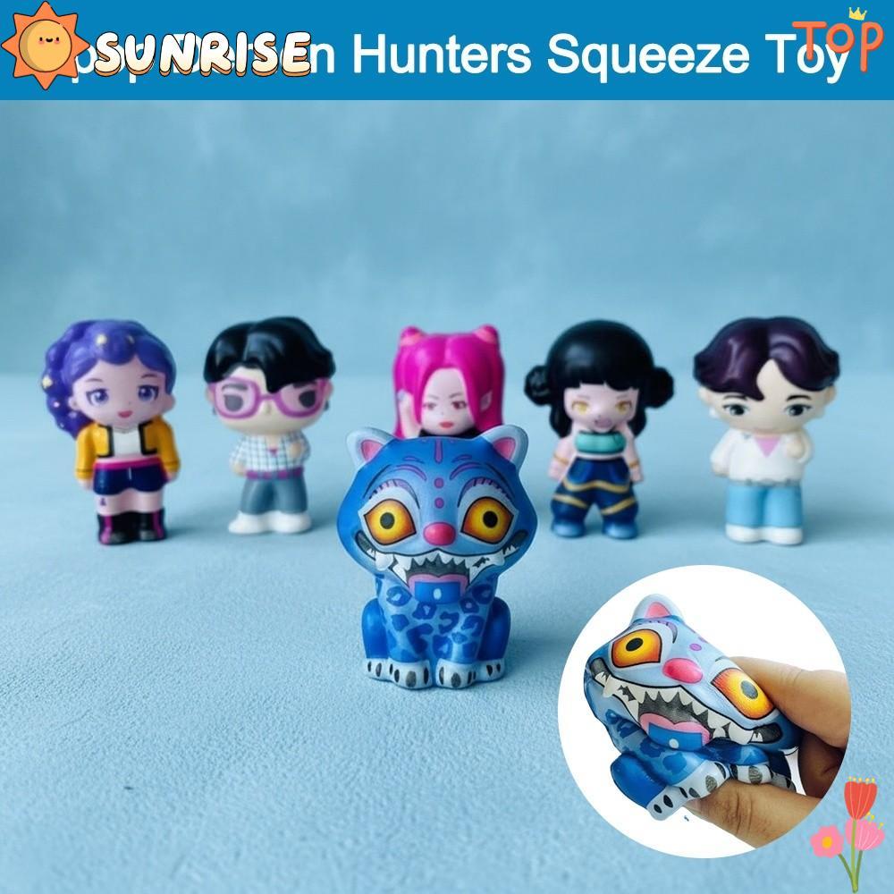 SUNRISE Kpop Demon Hunters บีบของเล่น,รูปปั้น Rumi Mira Zoey Derpys อะนิเมะ Anti-Stress Squishy ของเ