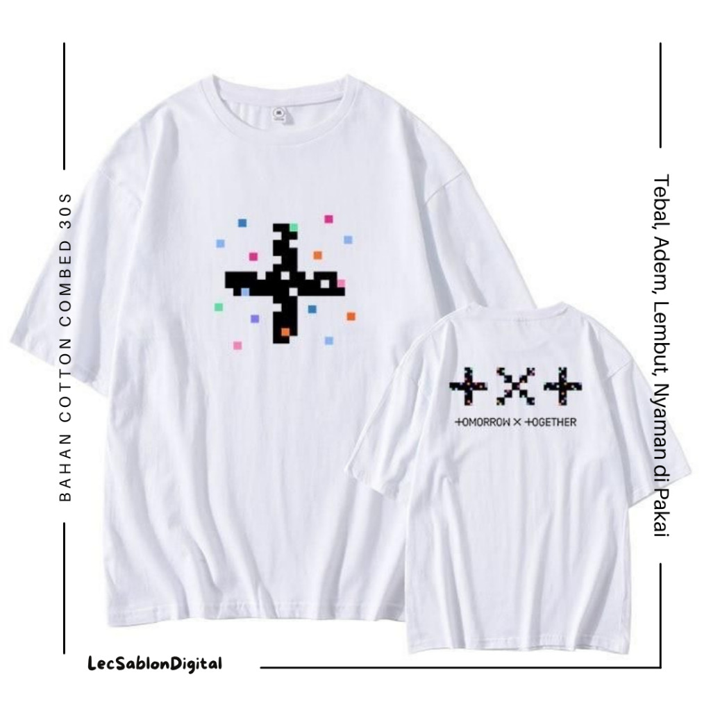 KPOP TXT BOYBAND เสื้อยืดขนาดใหญ่เกาหลีสําหรับผู้ชายและผู้หญิง