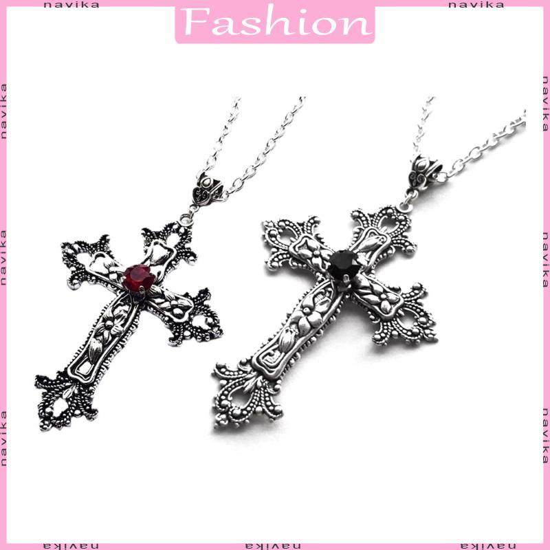 NAV Cross จี้สร้อยคอ Grunge เครื่องประดับอุปกรณ์เสริม Gothic ชายหญิงสร้อยคอ