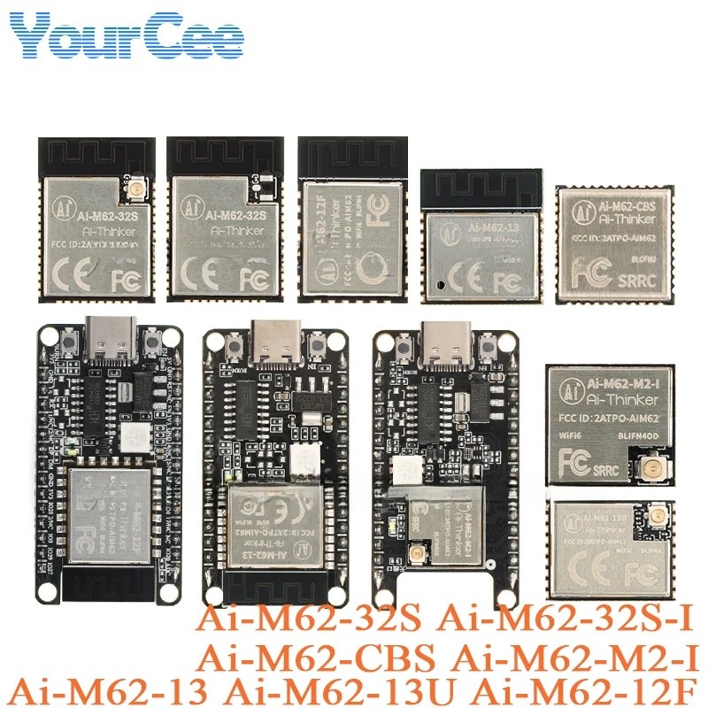 Ai-M62 32 บิต RISC-V MCU Wi-Fi6+BLE5.3 BLE Module Ai-M62-32S-I -M2-I -13U -12F Ai-M62-CBS WIFI บอร์ด