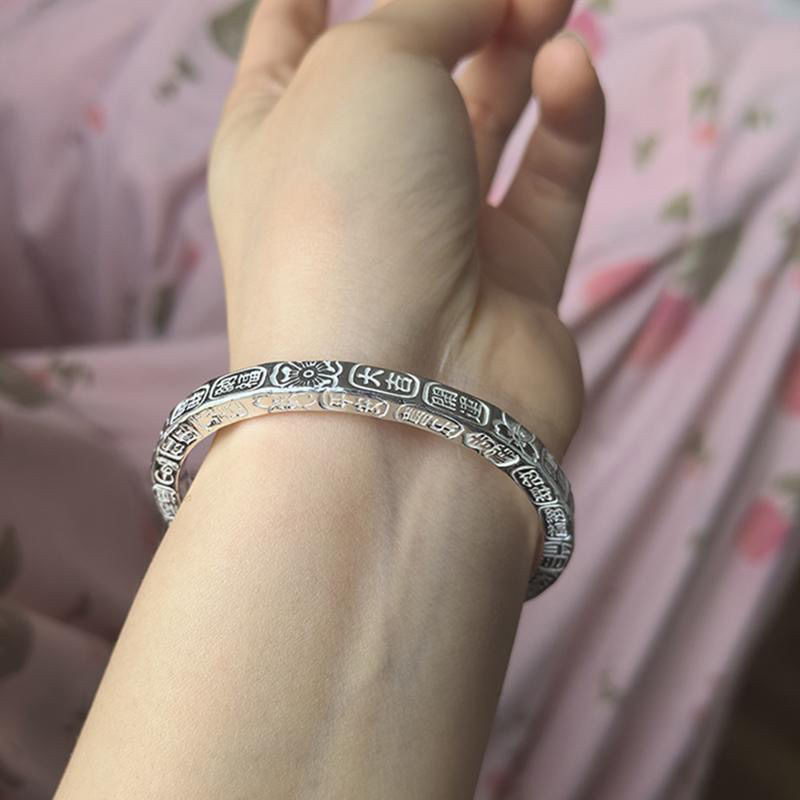 Yong Kee สร้อยข้อมือเงินร้านเงินคํามงคลสร้อยข้อมือเงินแท้ 999 Handmade ที่กําหนดเองเงินสเตอร์ลิงโบรา