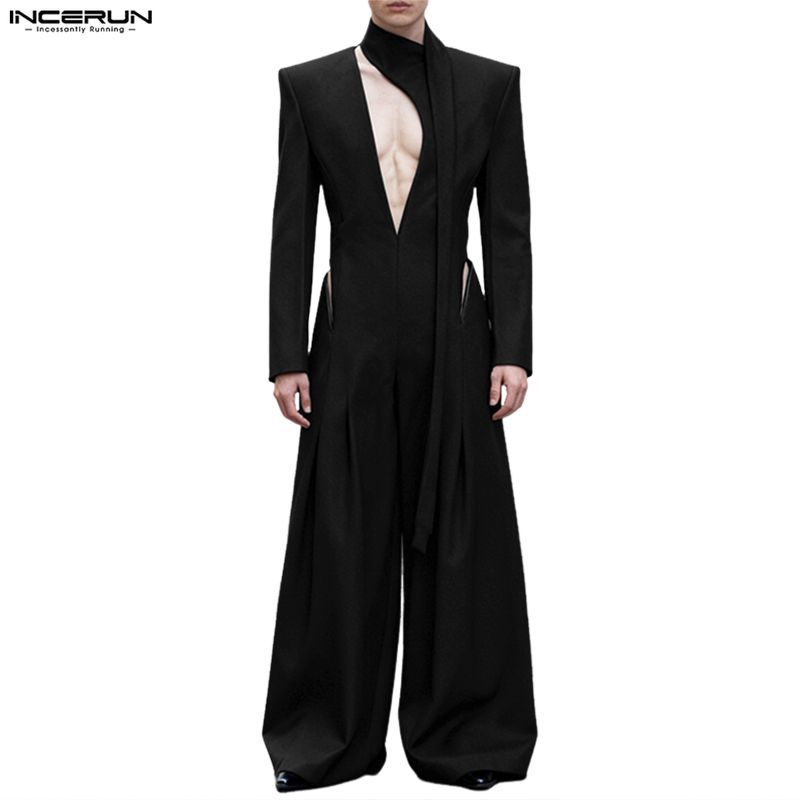 ไม่แน่นอน ชุดจั๊มสูทสไตล์เรียบหรูสําหรับผู้ชาย