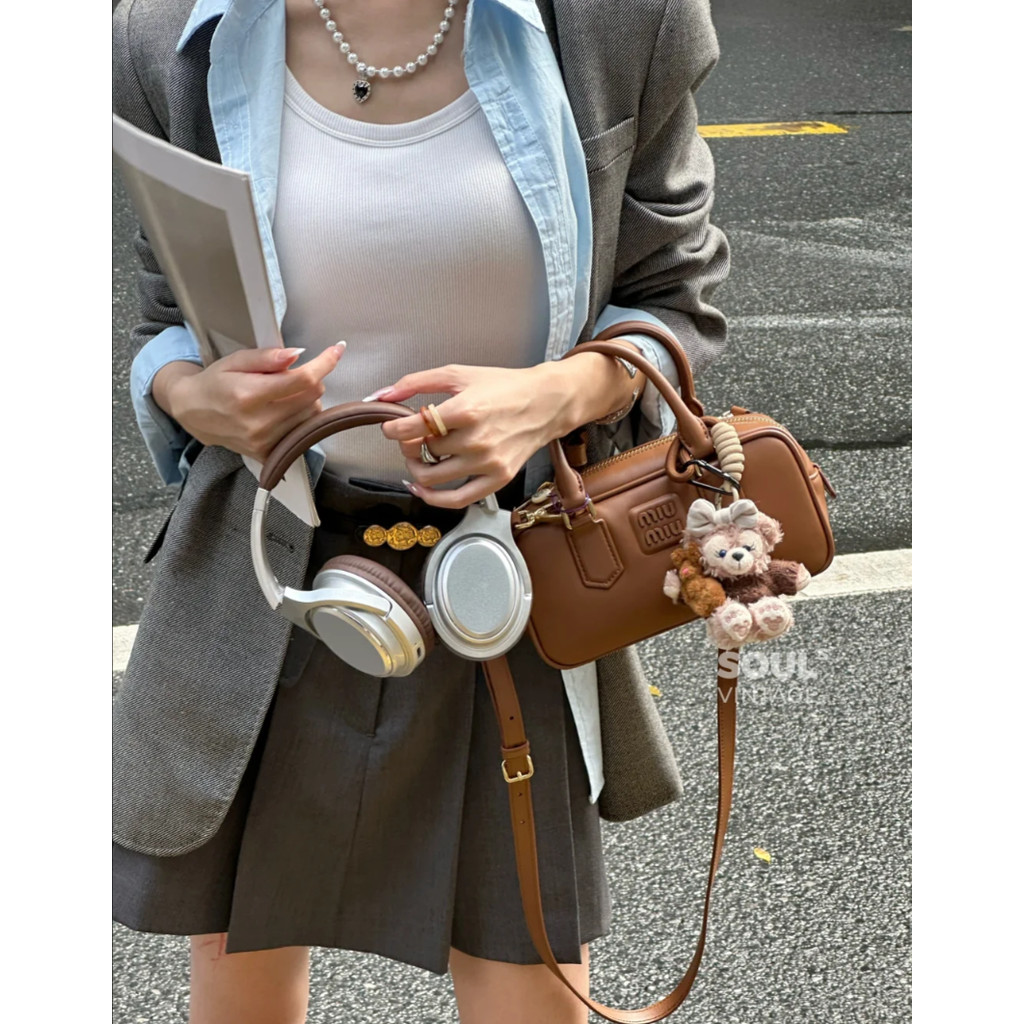 [นางฟ้าเก่า] Gaoding Miu Home Muse Arcadie Bowling Bag mini Briefcase Handbag Shoulder Bag Small Siz