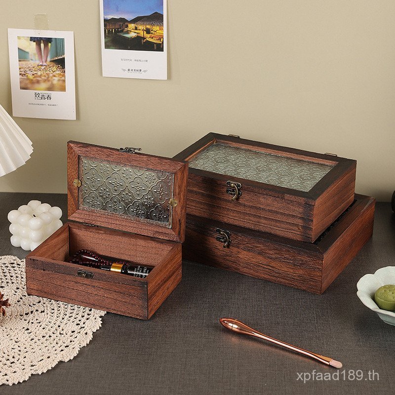 Home Home ID กล่องเครื่องสําอางผลไม้แห้ง Sundries Begonia ดอกไม้ Retro Anti-ฝุ่นฝาแก้วกล่องเก็บ JYUK