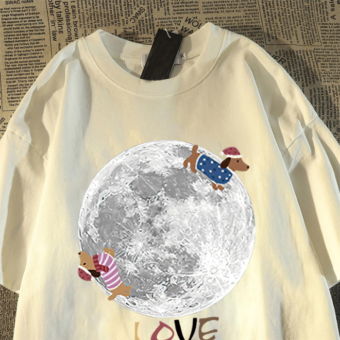 COD Fun Planet ยีนส์แขนสั้นผู้หญิง สไตล์อินเทรนด์ สบายๆ สำหรับฤดูกาล 2026 FGJR