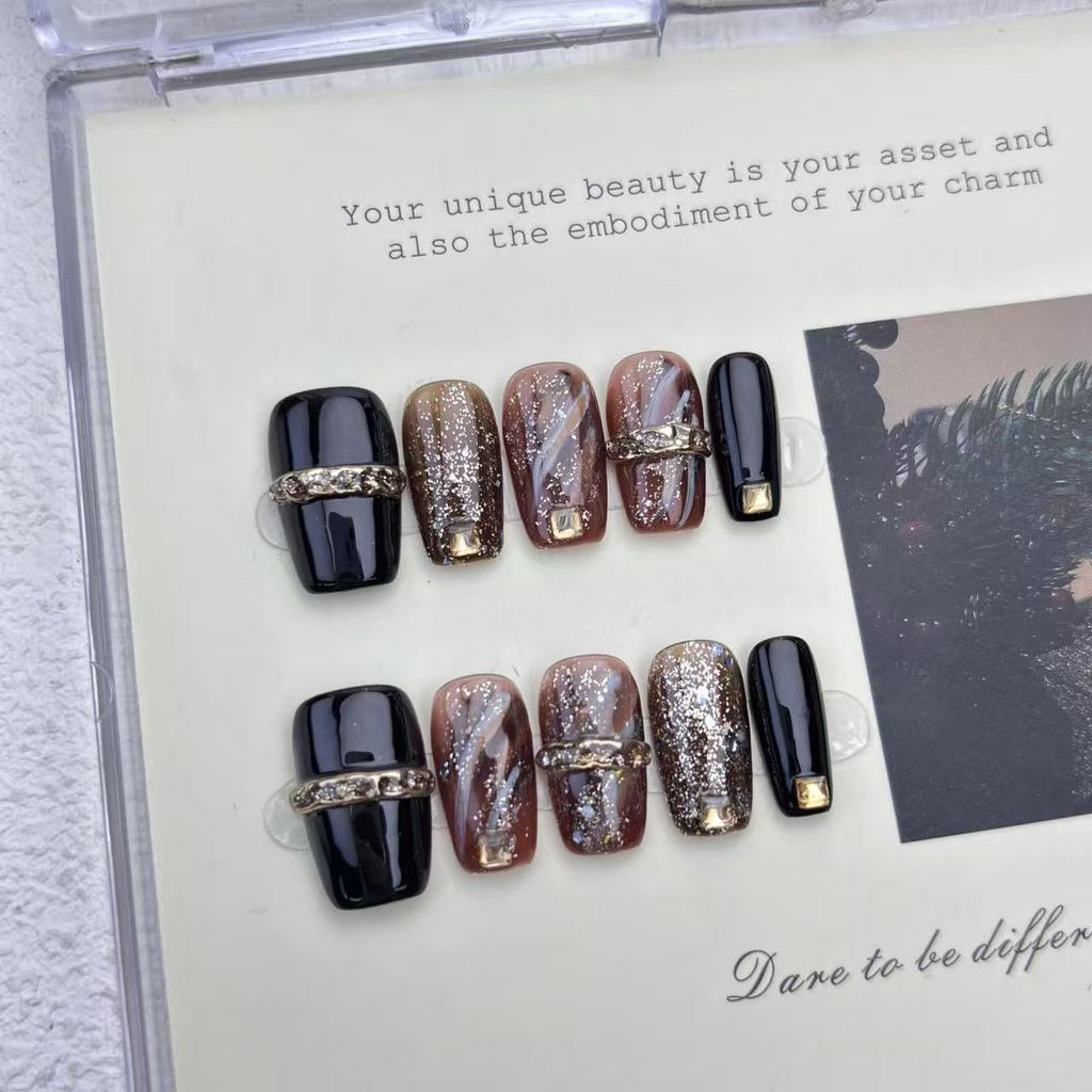 Free Shipping ✨ Short handmade fake nails, immersive experience of pasting fake nails, very simple