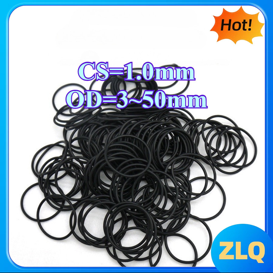 CS1.0mm แหวนยางซีล โอริง OD3-50mm แหวนซีลน้ํามันไนไตรล์ปะเก็นสีดํากันน้ําและทนอุณหภูมิสูง[zlq168-FC]