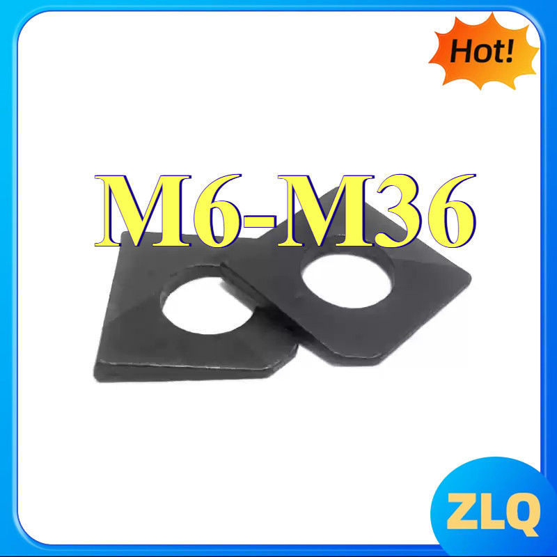 แหวนรองเอียงสี่เหลี่ยม GB853 เหล็กคาร์บอนสแควร์ปะเก็นเฉียงปะเก็นแบน M6-M36 [zlq168-FC-1]