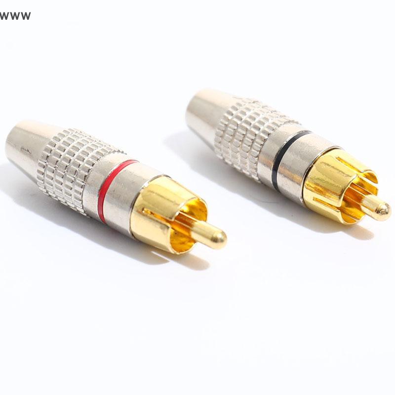 COD 10ชิ้นปลั๊ก RCA สายล็อควิดีโอเสียงตัวเชื่อมต่อตัวผู้ชุบทองใหม่ ราคา ถูกที่สุด ดีลบีเคเค แกลเลอรีภาพที่ 4
