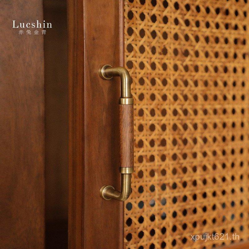 ใหม่สไตล์จีนประตูตู้ลิ้นชักทองเหลืองตู้ไวน์มือจับประตูเฟอร์นิเจอร์ย้อนยุคจับวอลนัทตู้เสื้อผ้าตู้นอร์