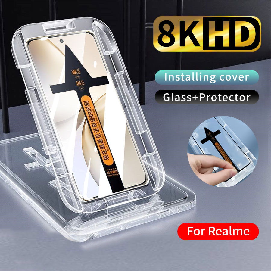 HD หน้าจอโค้งกระจกนิรภัยสําหรับ Realme 15 15T 14 14X 13 12X 11 11X 10 Pro Plus GT 6 6T 7 7T P3 Ultra Bubble-Free โทรศัพท์ป้องกันหน้าจอ