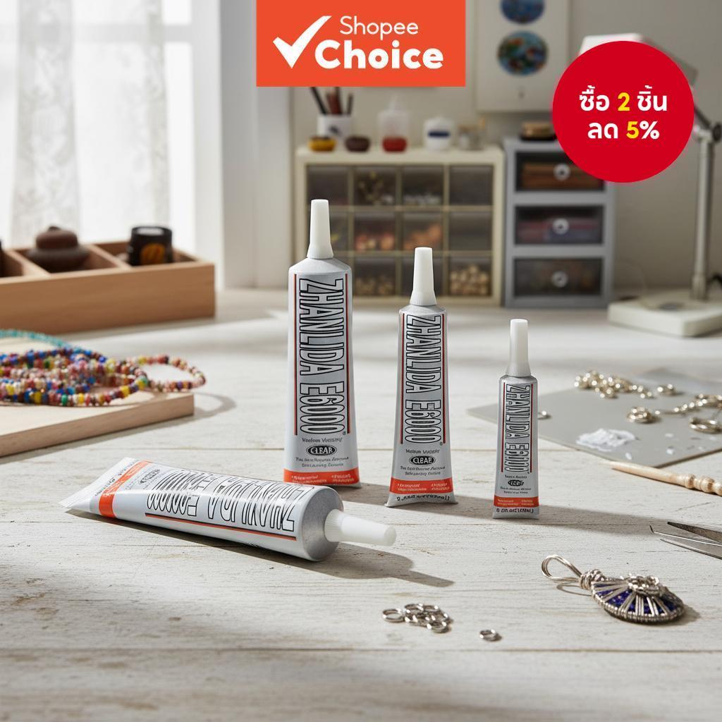 Zhanlida E6000 Super Glue 25/50/110ML – กาวใสเหนียวแน่นสําหรับเครื่องประดับ, หินติด, และ DIY