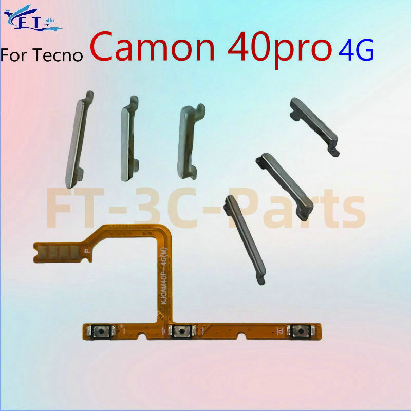 สําหรับ Tecno Camon 40 Pro 4G CM6 ปุ่มปรับระดับเสียงไฟ Flex Cable พร้อมการเปลี่ยนปุ่มกุญแจด้านข้าง ON OFF