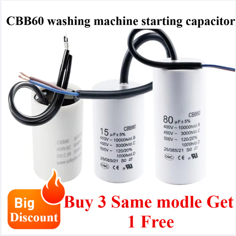 CBB60 Washing Water Pump Capacitor 450V3UF-16UF 20UF 25UF 30UF 35UF 40UF 45UF 50UF 60UF 80UF