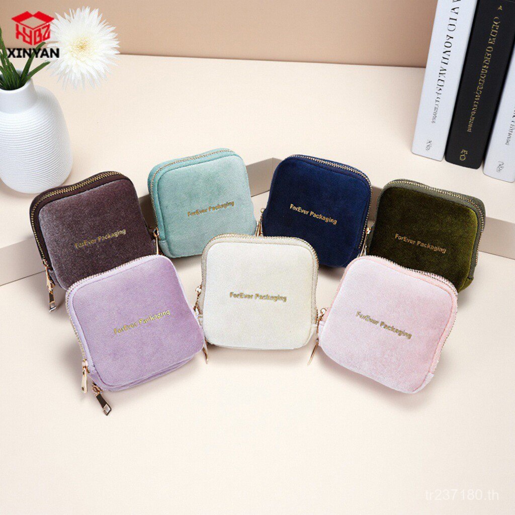 ถุงเก็บของ Double-Layer เครื่องประดับ Flannel กระเป๋าเก็บเครื่องประดับแหวนสร้อยคอแบบพกพา Cross-Borde