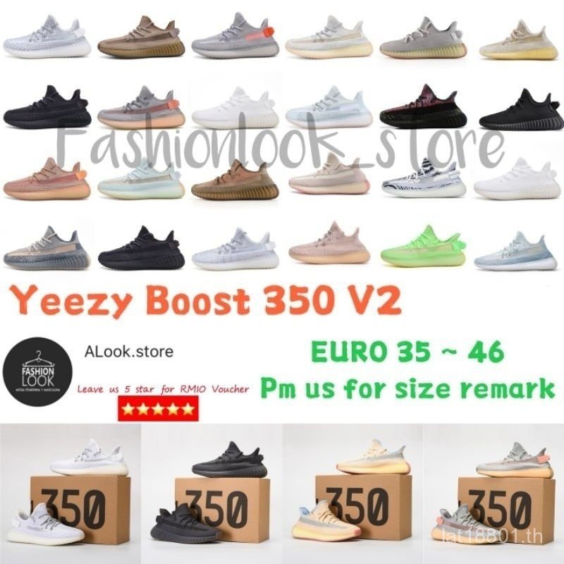 Kasut Unisex Euro 35-46 Yeezy Boost 350 V2 1-1 Hyperspace Premium รองเท้าวิ่งระบายอากาศรองเท้าผ้าใบ 