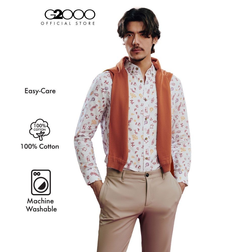 G2000 เสื้อเชิ้ตแขนยาวลำลองสำหรับผู้ชาย Smart Fit รุ่น 4912085200 WHITE