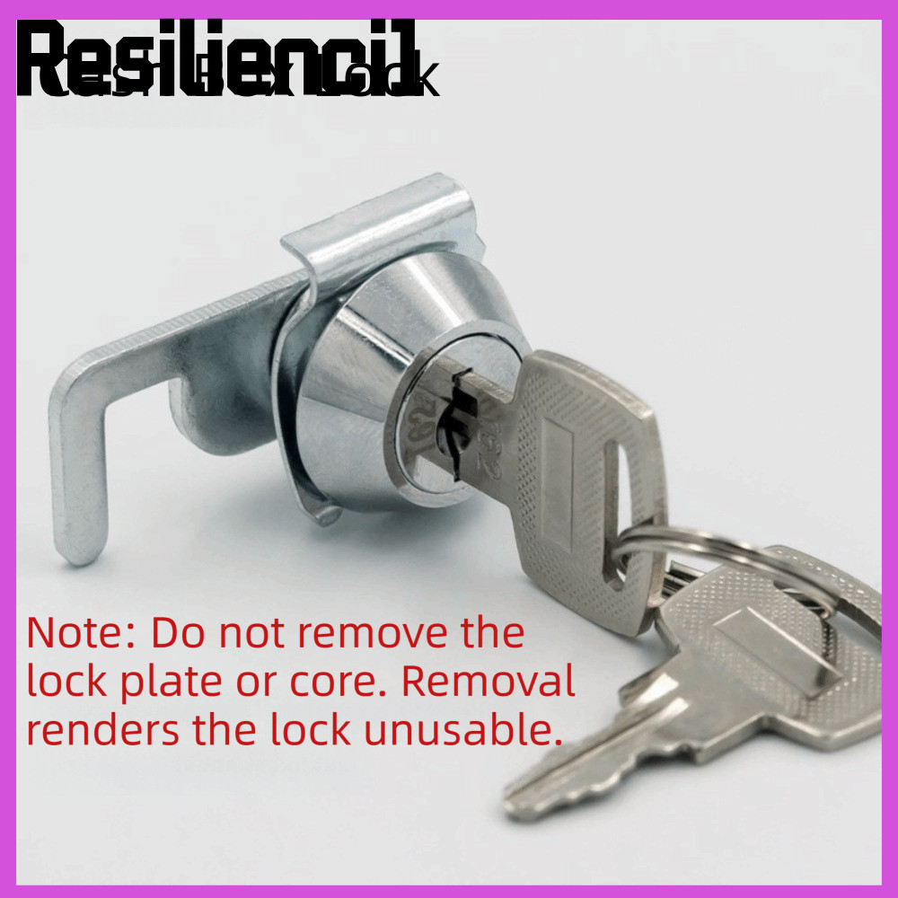 RESILIENCI1 Mini Cam Lock พร้อม Quick Clip, Rust-Resistant Silver Cash Box Lock, Locking Metal Cabin