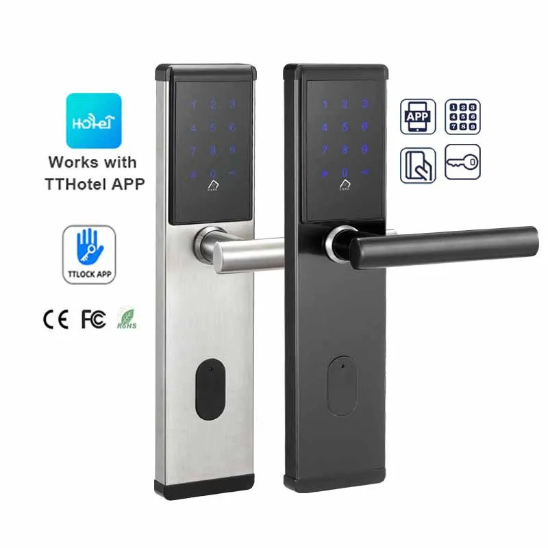 TTlock TThotel App Security รหัสผ่านอิเล็กทรอนิกส์สมาร์ทประตูล็อครหัสดิจิตอลปุ่มกดโรงแรม Apartment R