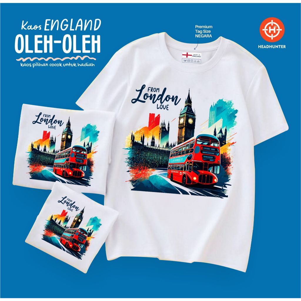 ENGLAND LONDON เสื้อยืด SOUVENIR ผ้าฝ้าย 30S SOUVENIR PREMIUM