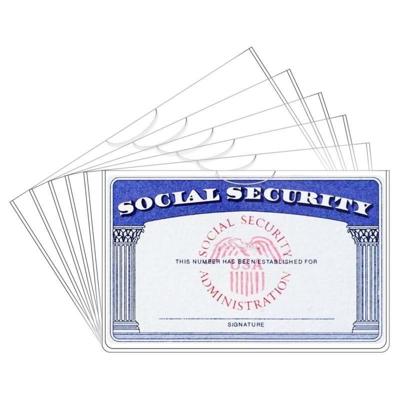 ใหม่ Medicare Card Holder Protector Sleeves, Social Security Card Protector, 24 Mil Clear PVC กันน้ํ
