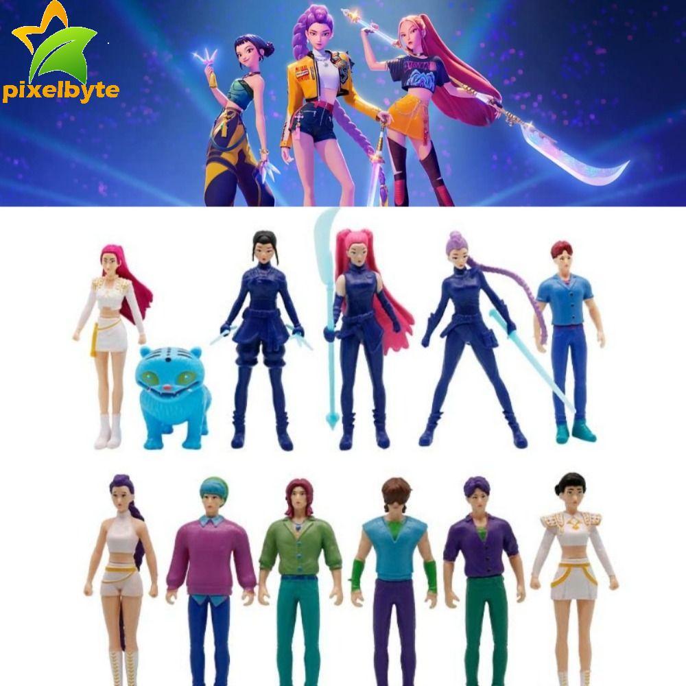 PIXELBYTE 5\6\8\12\18 ชิ้นของเล่นตกแต่ง, Zoey การ์ตูน Demon Hunters ของเล่น, Sweet Mystery Romance H