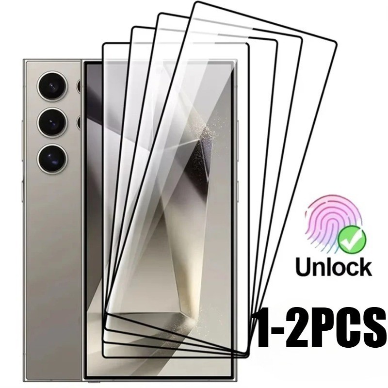 1-2 ชิ้น HD ฟิล์มกระจกนิรภัยสําหรับ Realme 7 7i 8 8i 8s Pro Global Asia 4G 5G Full CoverBlack Edged 