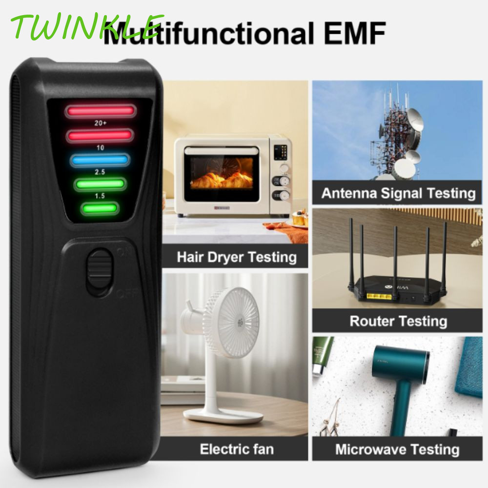TWINKLE1 เครื่องทดสอบรังสีแม่เหล็กไฟฟ้า, มือถือความแม่นยําสูง EMF Meter, EMF Magnetic Field Digital 