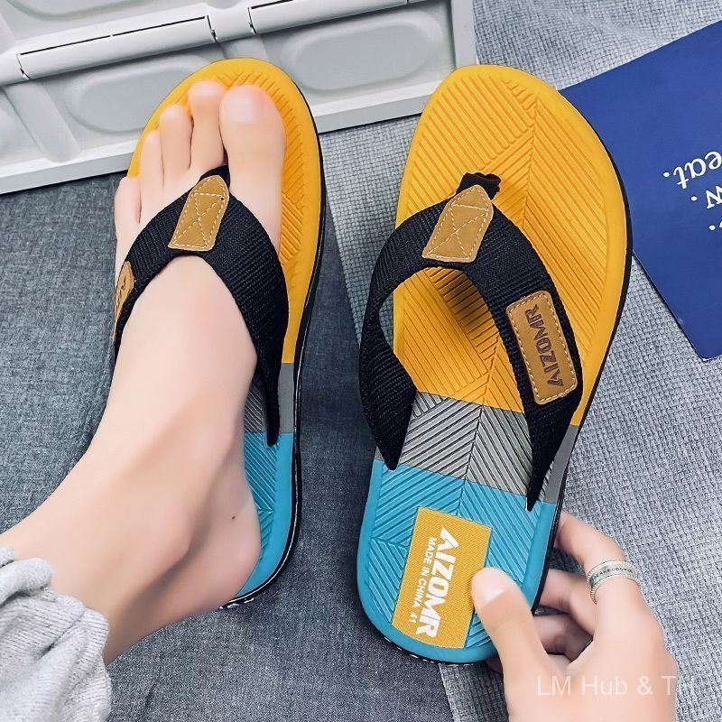 2026 กลางแจ้งแฟชั่นอินเทรนด์สวมใส่ด้านนอกAll-Matchน้ําหนักเบาSuper Soft Soleหนาทนต่อการสึกหรอผู้ชายFlip-Flopsคู่สไตล์AWM