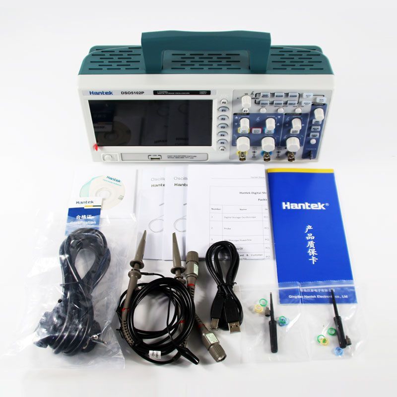 ออสซิลโลสโคป Hantek DSO5102P ออสซิลโลสโคปแบบดิจิตอลสำหรับการจัดเก็บข้อมูล 100M ออสซิลโลสโคป DSO5202P