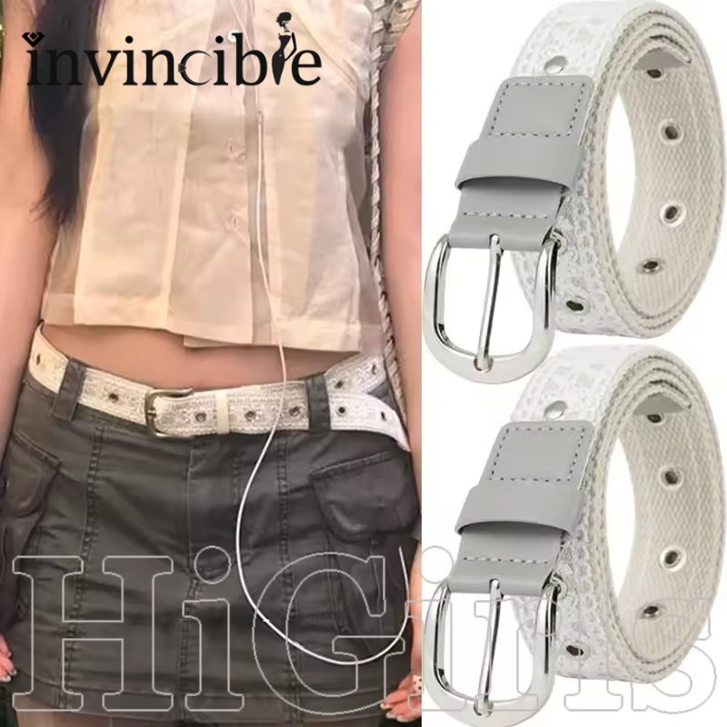 [Hi Girls] เข็มขัดคาดเอว Retro Lace Patchwork - หัวเข็มขัดคลาสสิกปรับ Hollow Out เข็มขัด Spliced ลายดอกไม้ [ใหม่ล่าสุด]