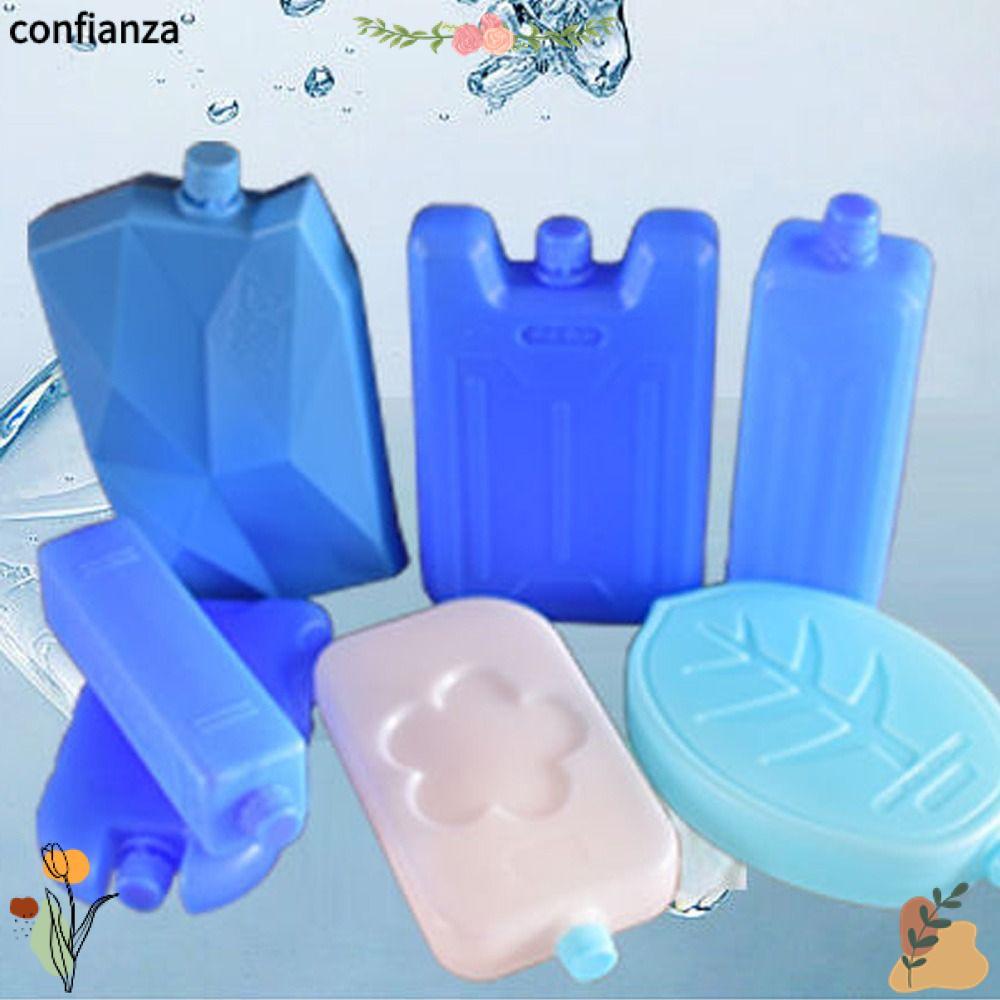 CONFIANZA กล่องคริสตัลน้ําแข็ง 1/2/3 ชิ้น, เก็บกล่องน้ําแข็งแบบใช้ซ้ําได้สด, เครื่องทําความเย็นที่ทนทาน พัดลมเครื่องปรับอากาศ PE กล่องคริสตัลน้ําแข็ง