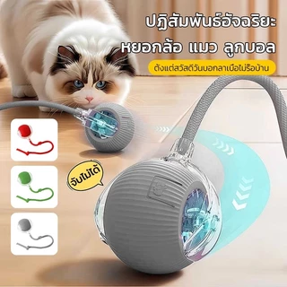 ลูกบอลไฟฟ้าอัตโนมัติ ของเล่นแมว โต้ตอบสนุก หมุน360องศามีแสง มี3โหมด ชาร์จไฟได้ พร้อมสายชาร์จ
